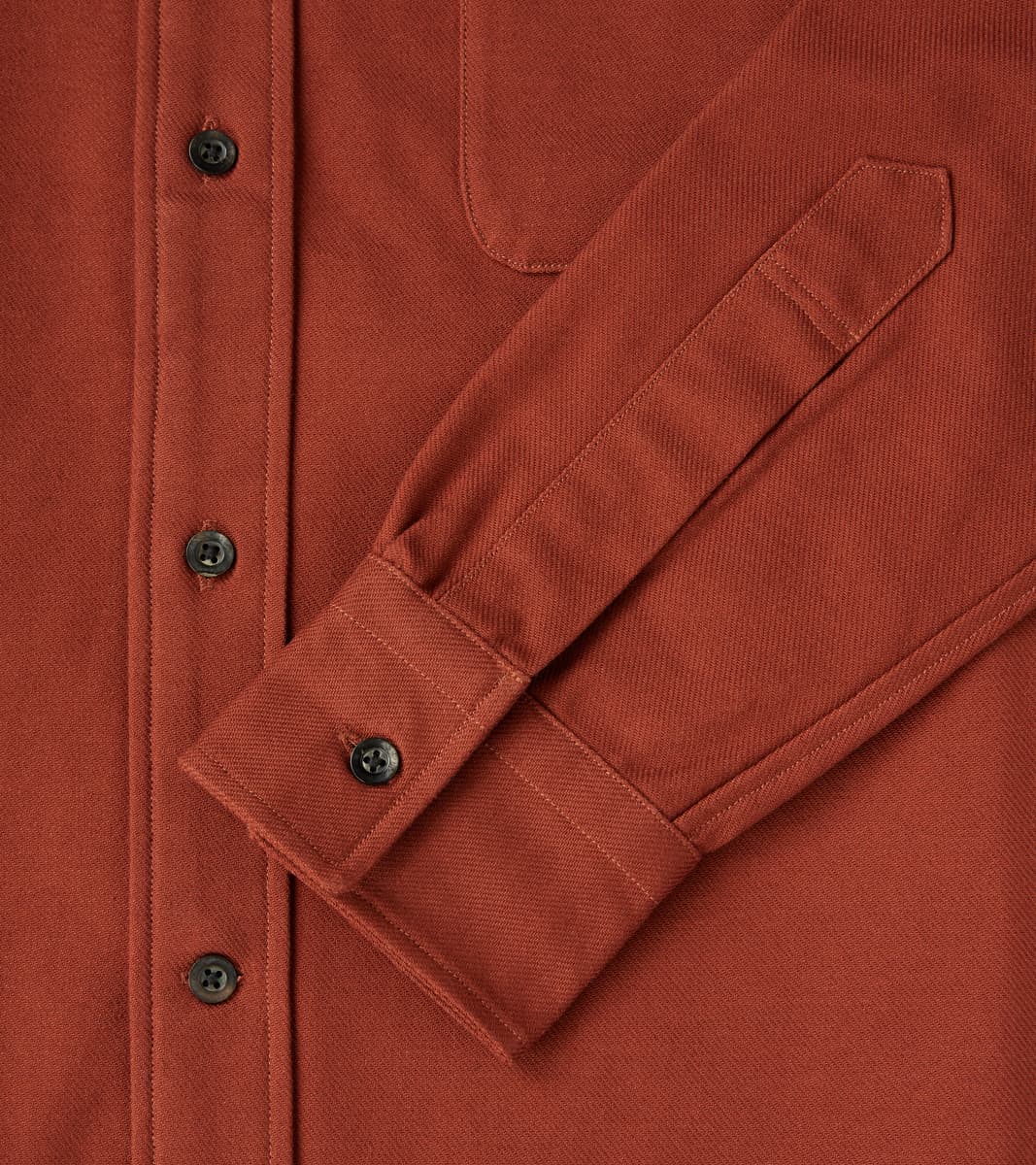 French Draftsman Shirt - Rust Japanese Military Twill Flannel