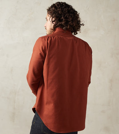 French Draftsman Shirt - Rust Japanese Military Twill Flannel