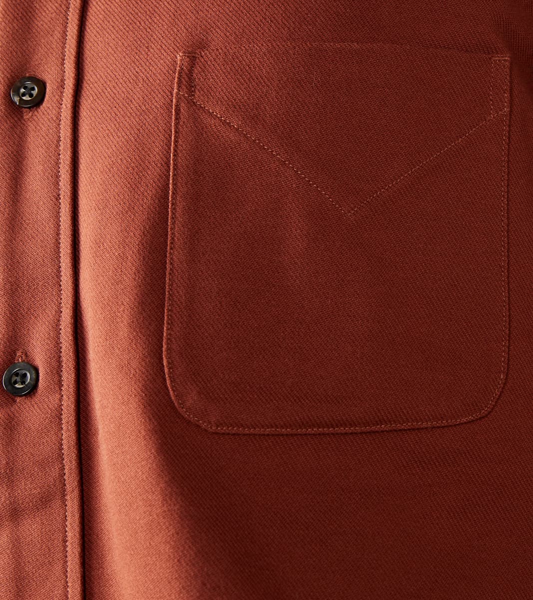 French Draftsman Shirt - Rust Japanese Military Twill Flannel