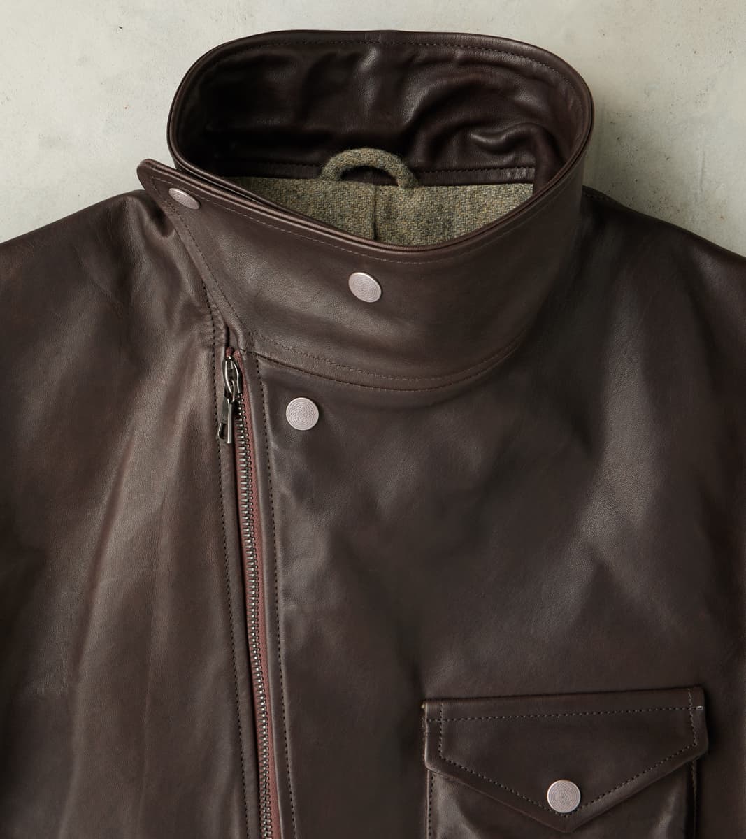 English Air Force Sidcot Jacket - Dark Brown Vegetable Tanned Horsehide