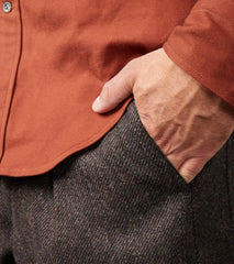 French Work Trousers - Fox Brothers® Dark Walnut Brown Tweed Twill