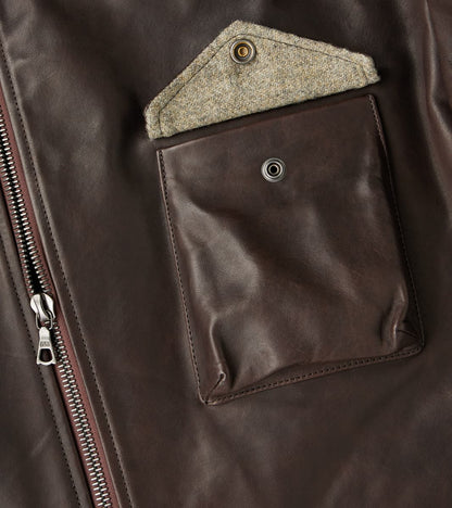 English Air Force Sidcot Jacket - Dark Brown Vegetable Tanned Horsehide