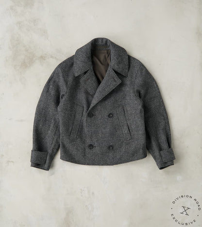 MotivMfg x DR English Aviator Jacket - Fox Brothers® Grey Flannel Twee…