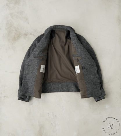 English Aviator Jacket - Fox Brothers® Grey Flannel Tweed Twill