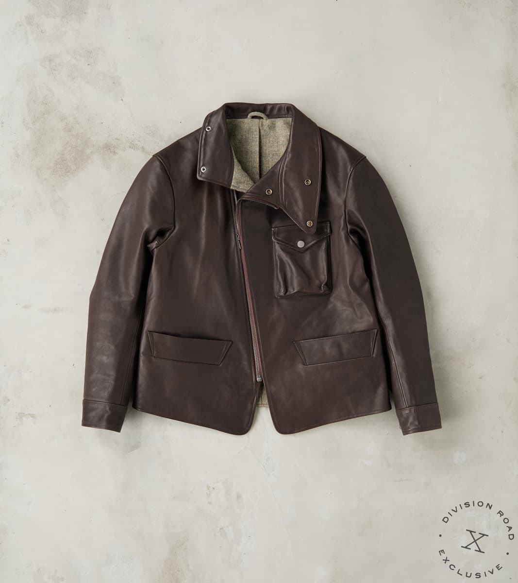 English Air Force Sidcot Jacket - Dark Brown Vegetable Tanned Horsehide