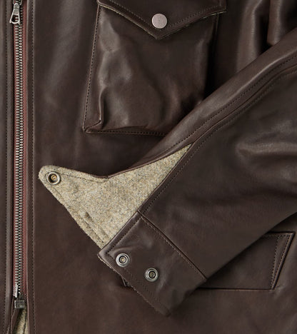 English Air Force Sidcot Jacket - Dark Brown Vegetable Tanned Horsehide