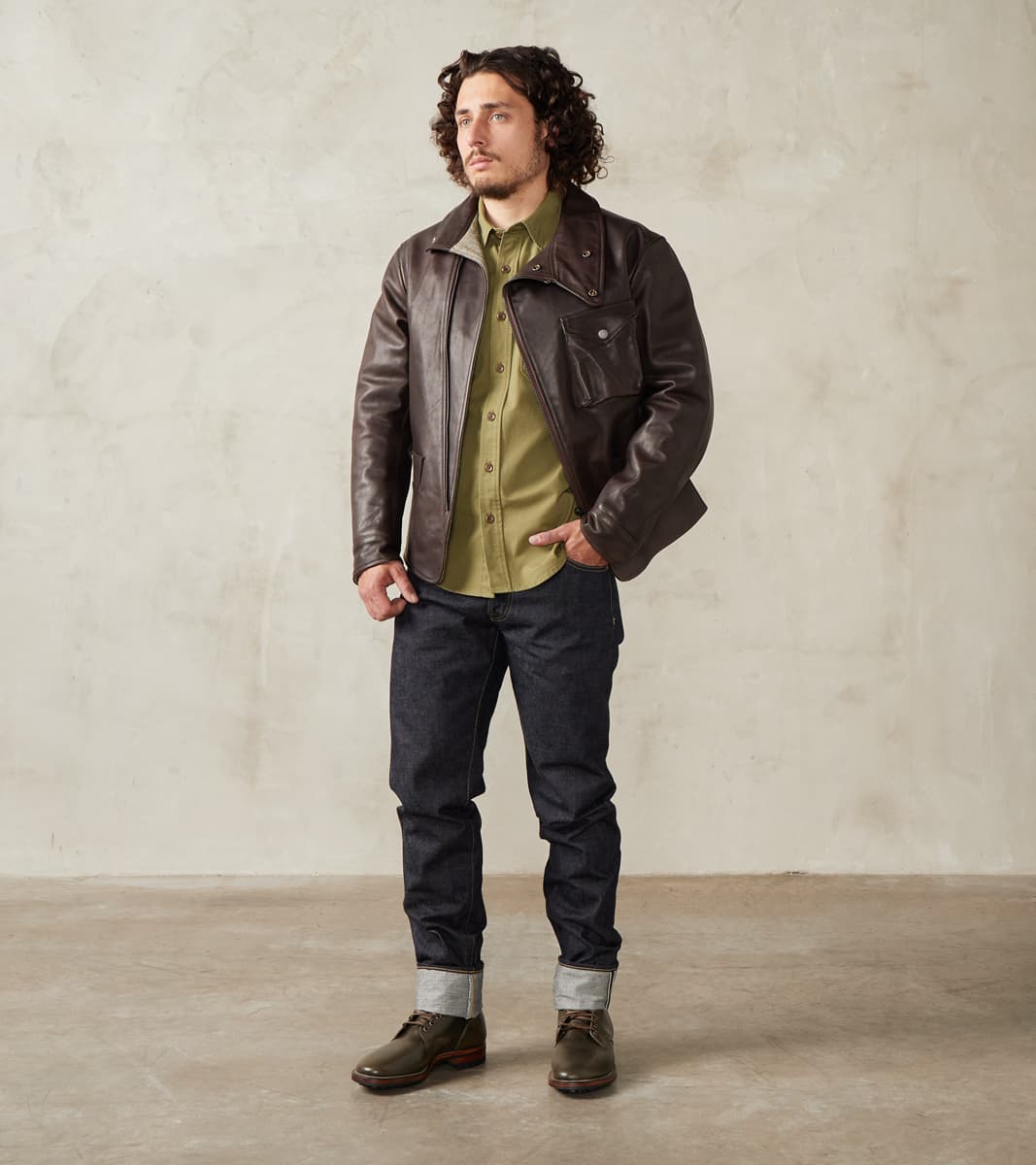 English Air Force Sidcot Jacket - Dark Brown Vegetable Tanned Horsehide