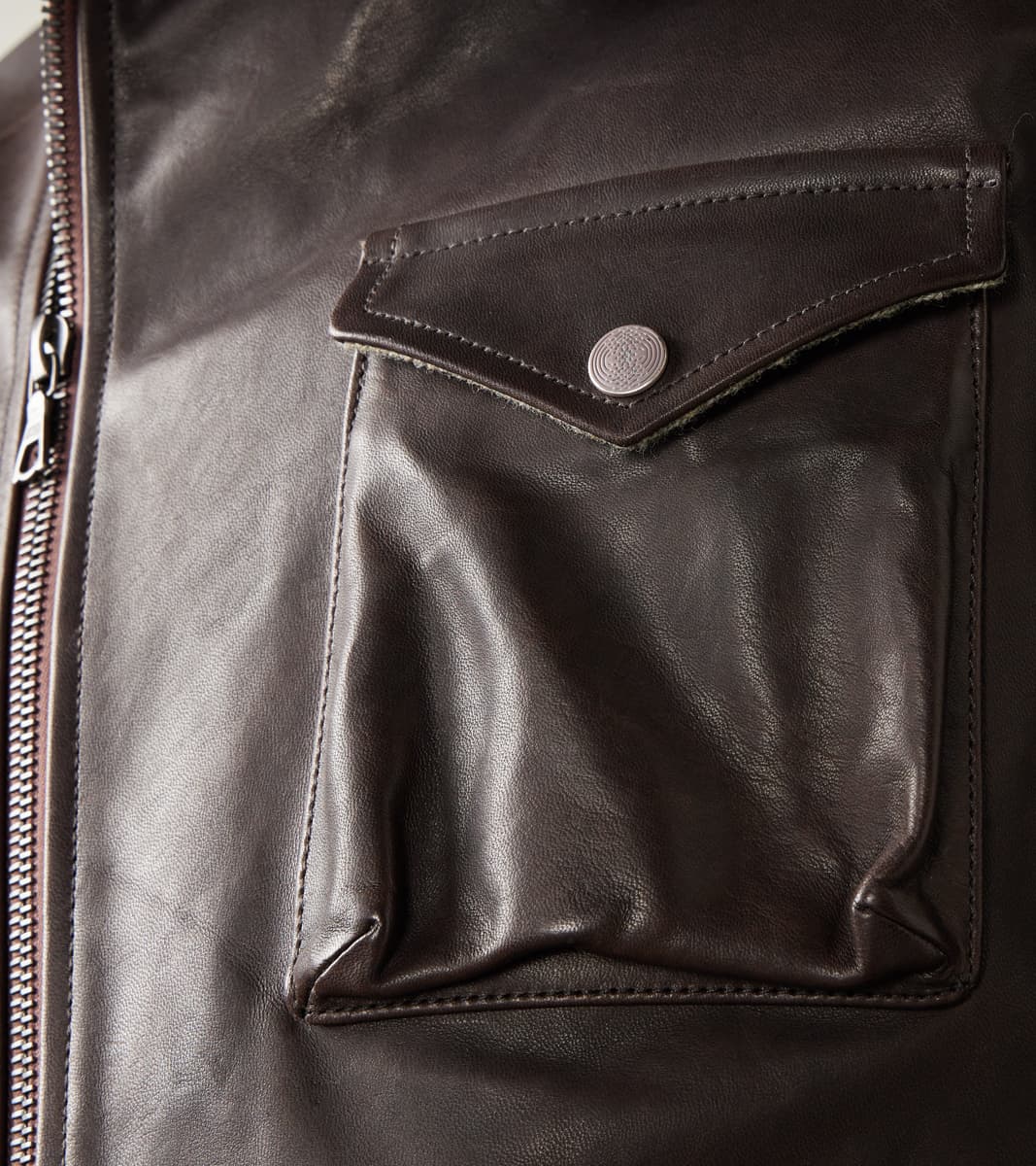 English Air Force Sidcot Jacket - Dark Brown Vegetable Tanned Horsehide