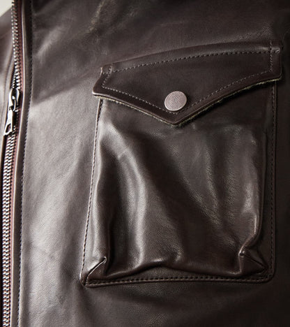 English Air Force Sidcot Jacket - Dark Brown Vegetable Tanned Horsehide