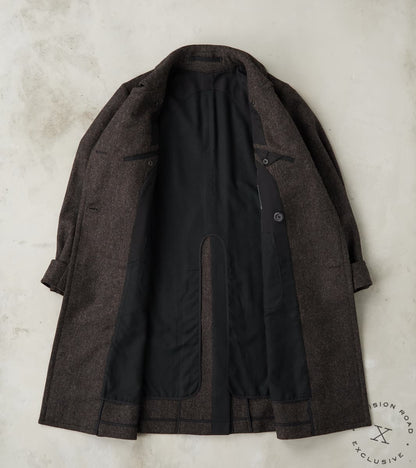 MotivMfg x DR Swiss Army Overcoat - Fox Brothers® Dark Walnut Brown Tw…