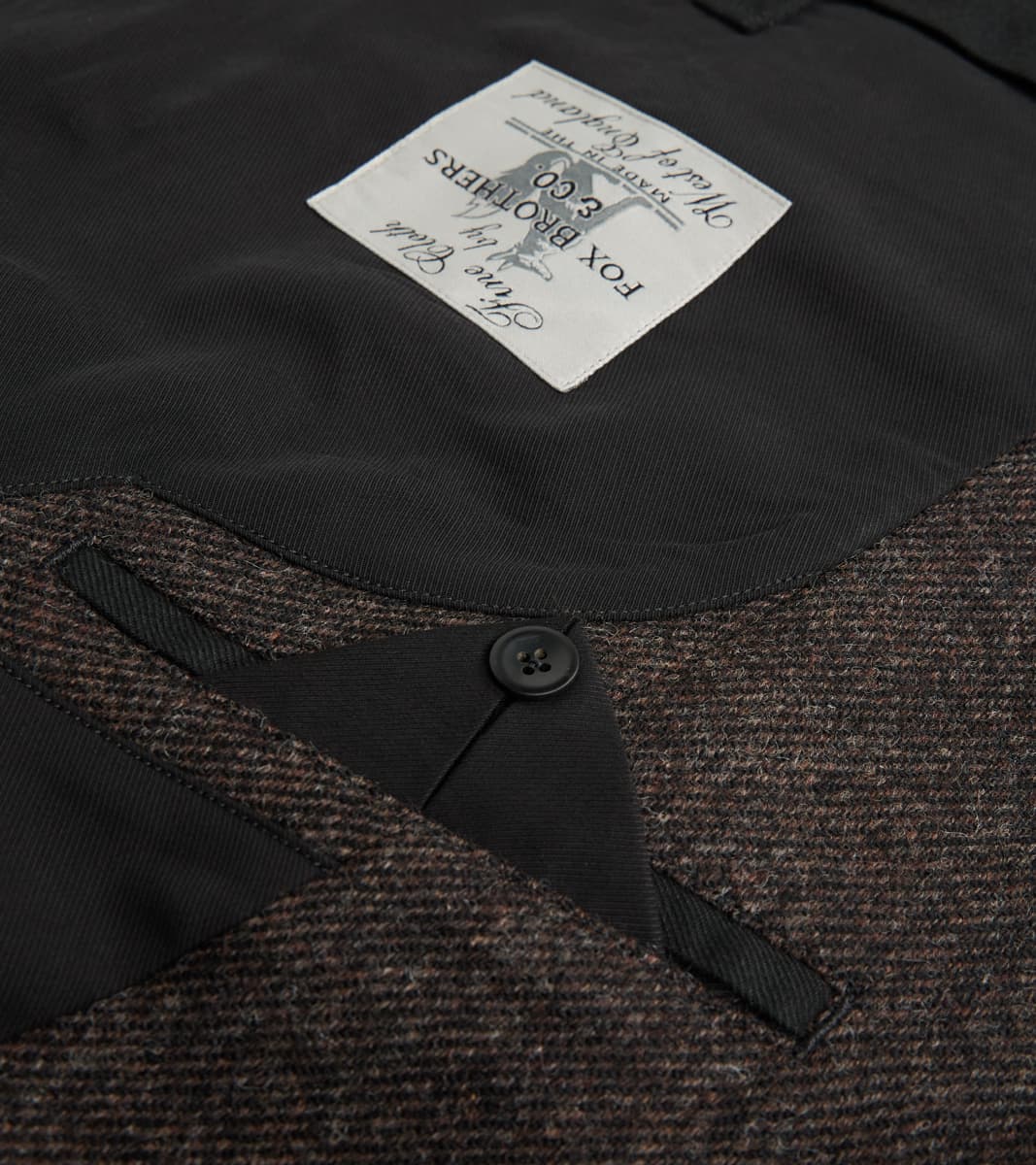 Swiss Army Overcoat - Fox Brothers® Dark Walnut Brown Tweed Twill