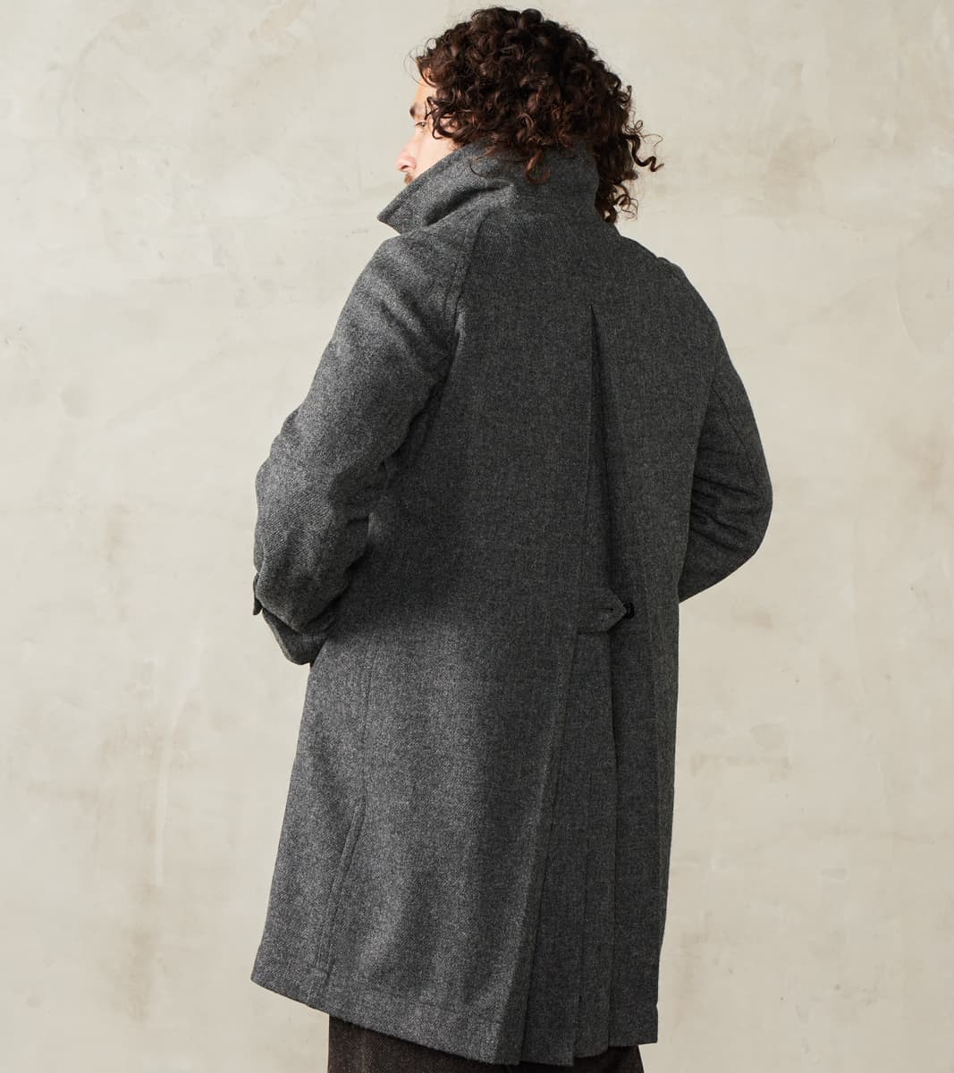 Swiss Army Officer Coat - Fox Brothers® Grey Flannel Tweed Twill