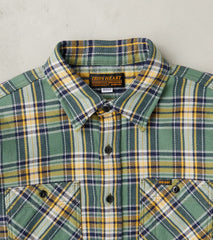 343-GRN - Work Shirt - 12oz Ultra Heavy Flannel Tartan Check Green