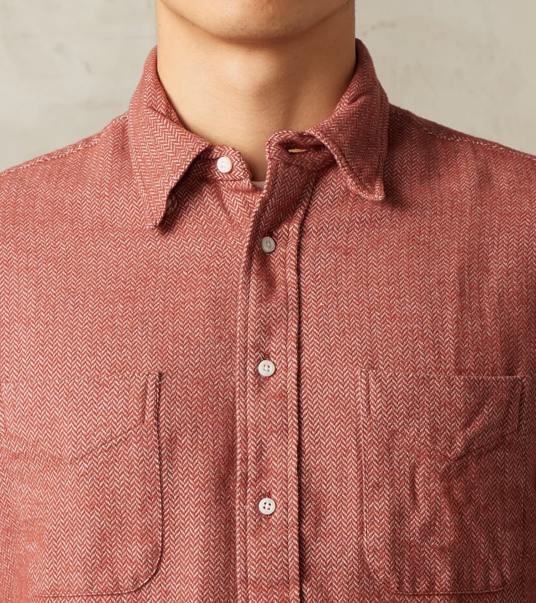 Japanese Herringbone Flannel Camper - Red