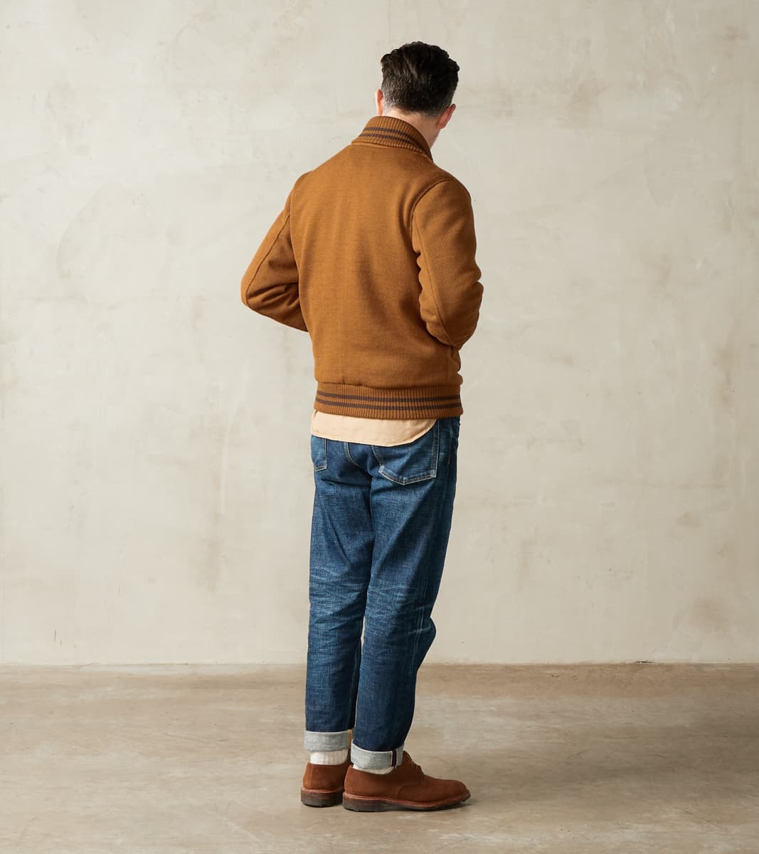 Letterman Club Knit Jacket - Whiskey