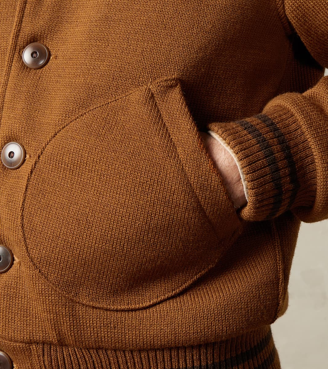 Letterman Club Knit Jacket - Whiskey