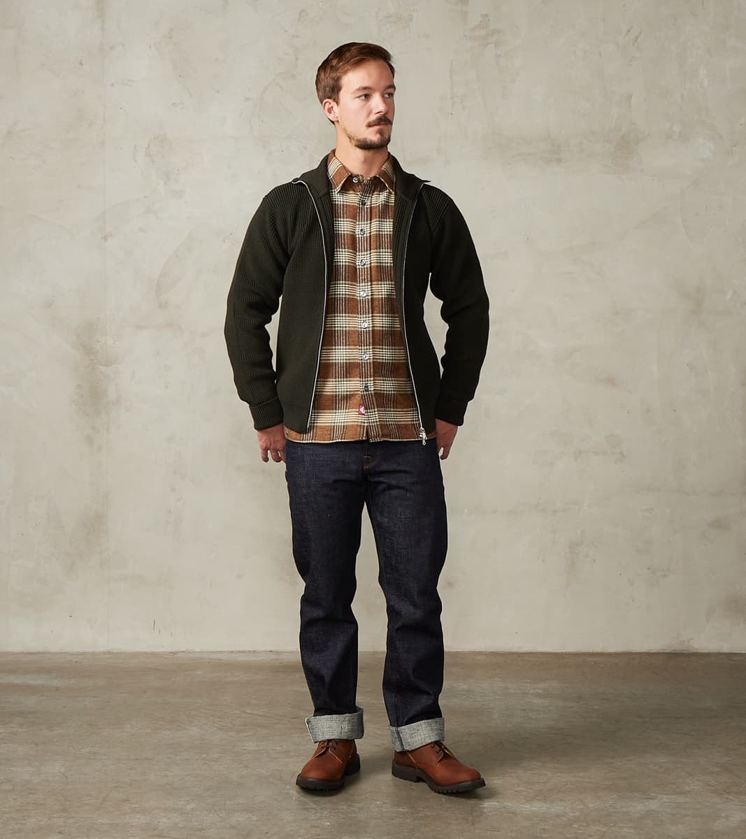 Sailor Full Zip Sweater - Hunting Green