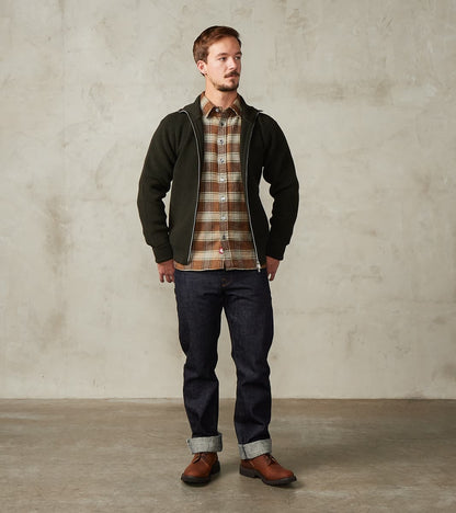 Sailor Full Zip Sweater - Hunting Green