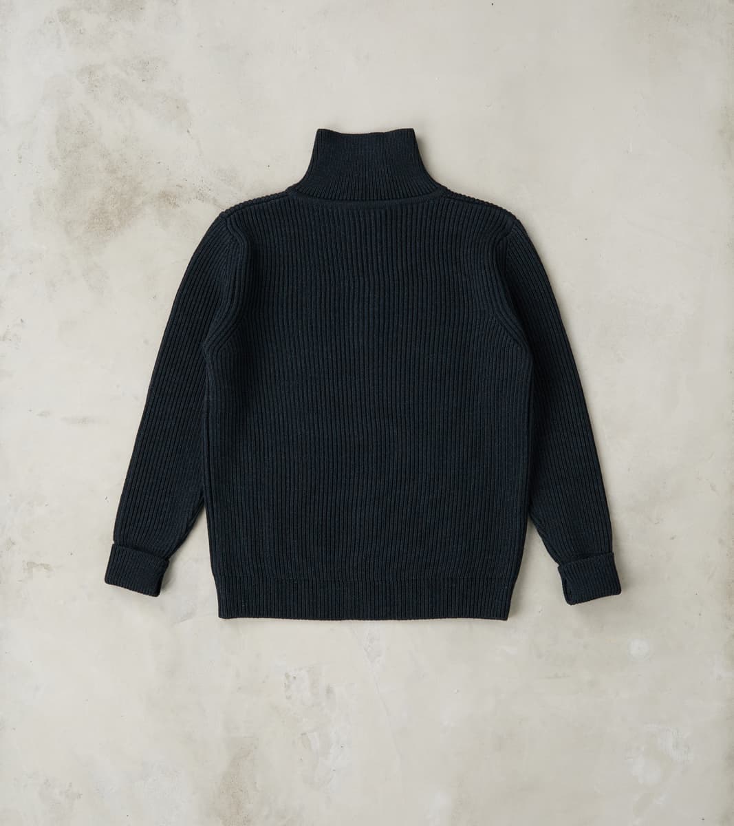 Navy Full Zip Sweater - Dark Indigo