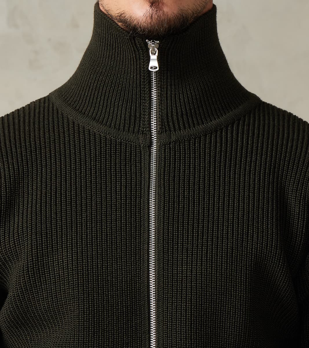 Sailor Full Zip Sweater - Hunting Green