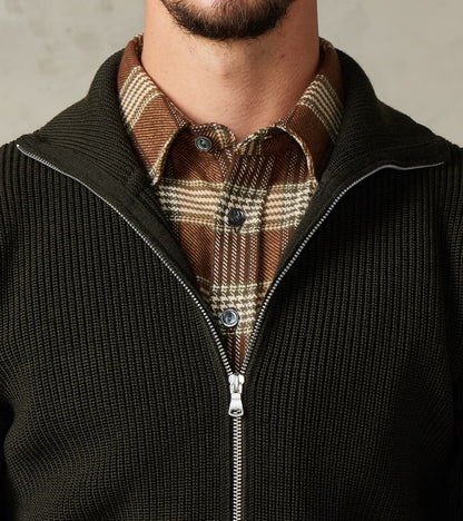 Sailor Full Zip Sweater - Hunting Green
