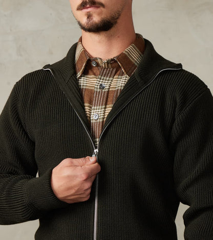 Sailor Full Zip Sweater - Hunting Green