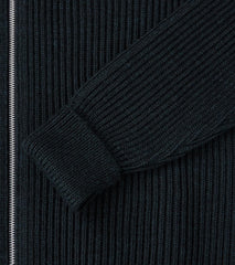Navy Full Zip Sweater - Dark Indigo