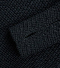 Navy Full Zip Sweater - Dark Indigo