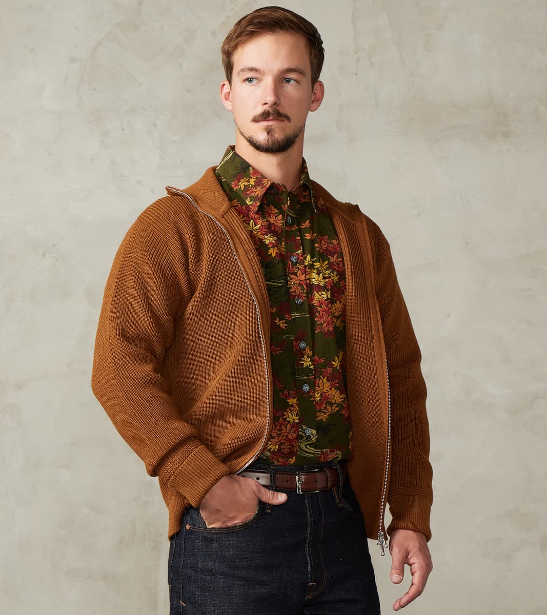 Andersen-Andersen Sailor Full Zip Sweater - Tobak