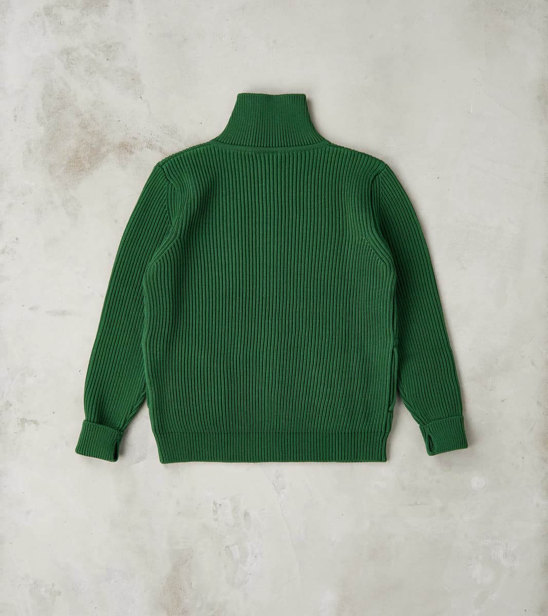 Navy Full Zip Pocket Sweater - Green
