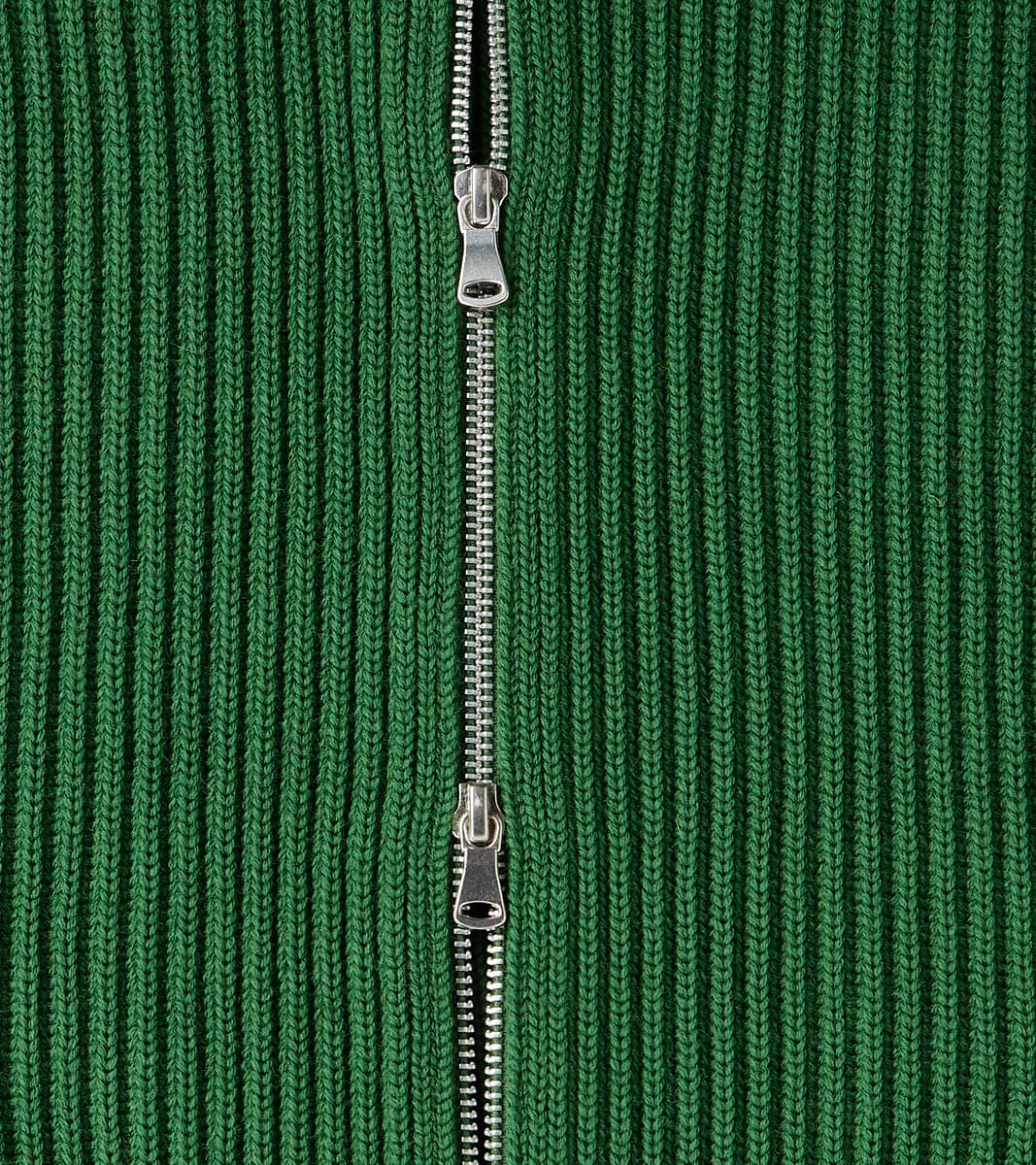 Navy Full Zip Pocket Sweater - Green