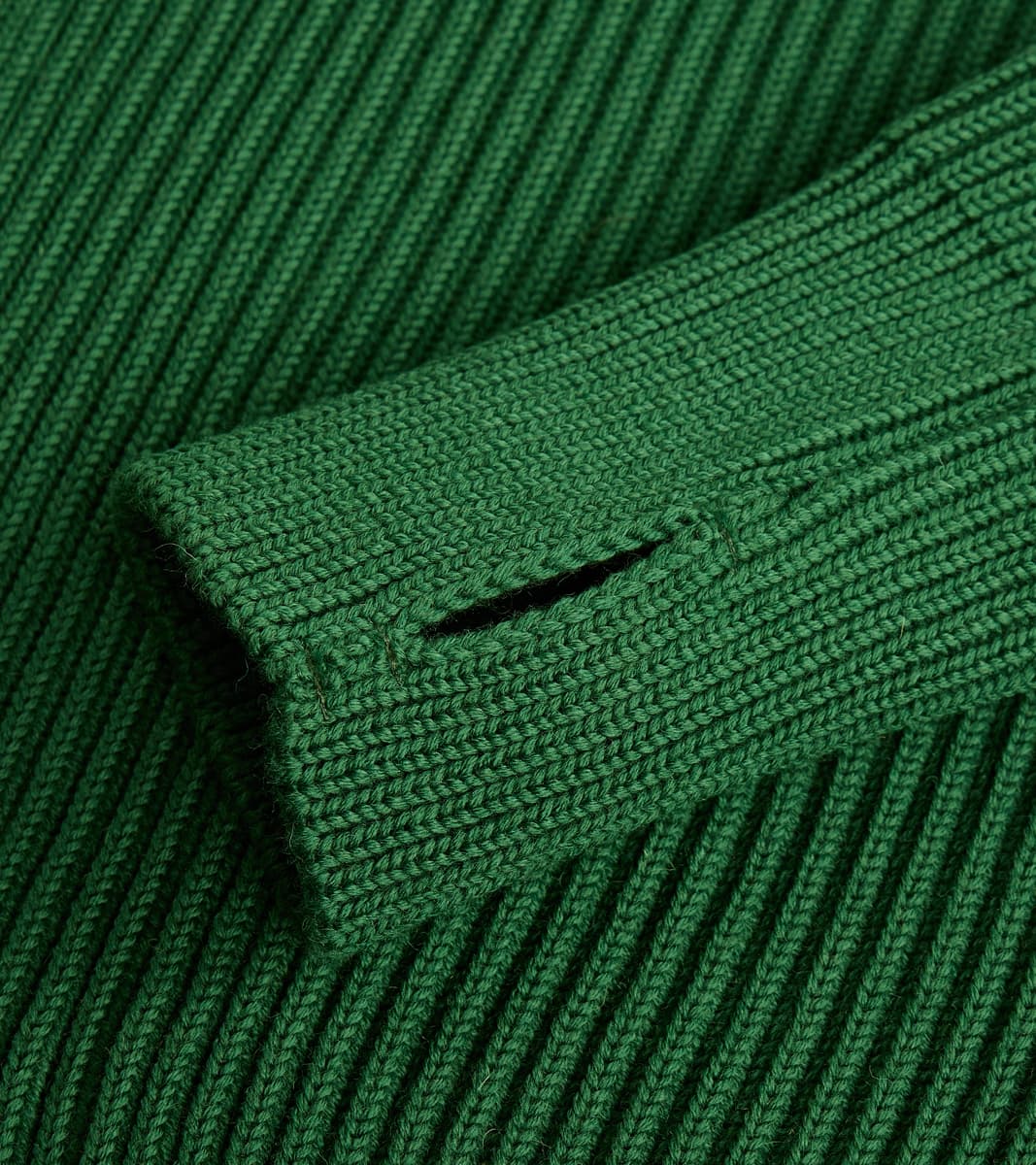 Navy Full Zip Pocket Sweater - Green