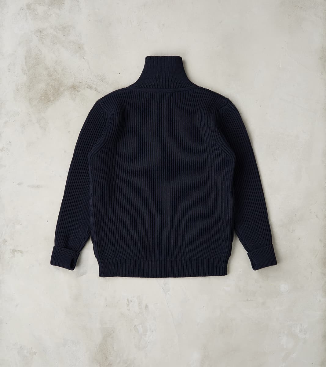 Navy Full Zip Pocket Sweater - Navy