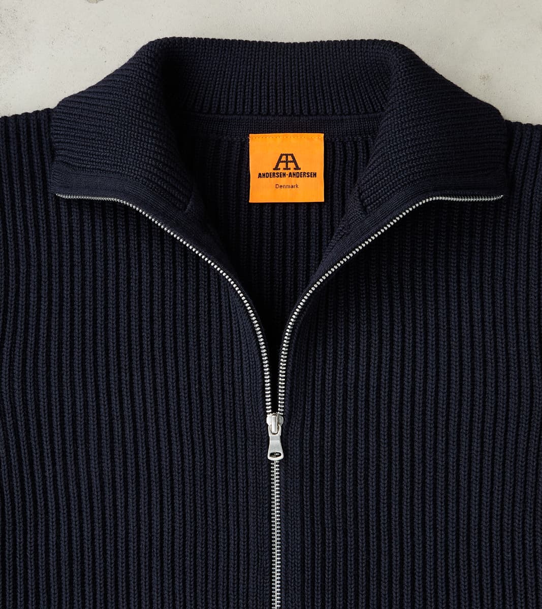 Navy Full Zip Pocket Sweater - Navy