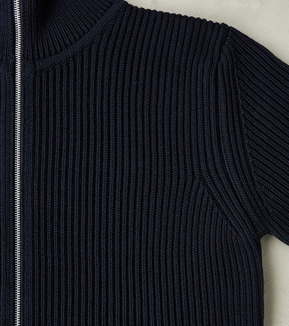 Navy Full Zip Pocket Sweater - Navy
