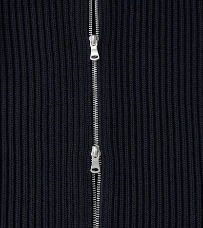 Navy Full Zip Pocket Sweater - Navy