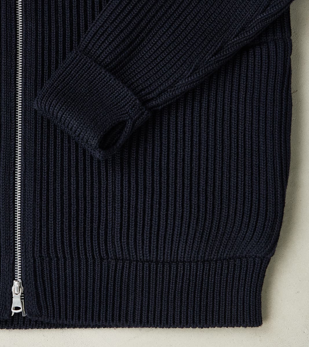 Navy Full Zip Pocket Sweater - Navy