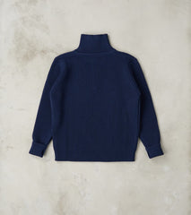 Navy Half Zip Sweater - Royal Blue