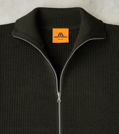 Sailor Full Zip Sweater - Hunting Green