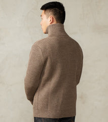 Navy Half Zip Sweater - Natural Taupe
