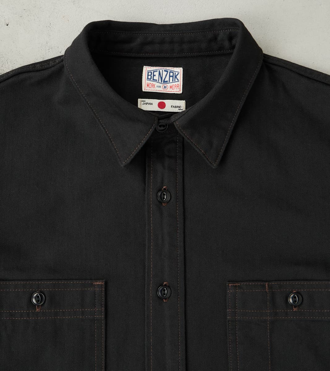 Benzak - BWS-02 - Utility Shirt - 8oz Black Herringbone Twill