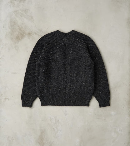 Signature Crew Neck Donegal Yarn Knit - Black