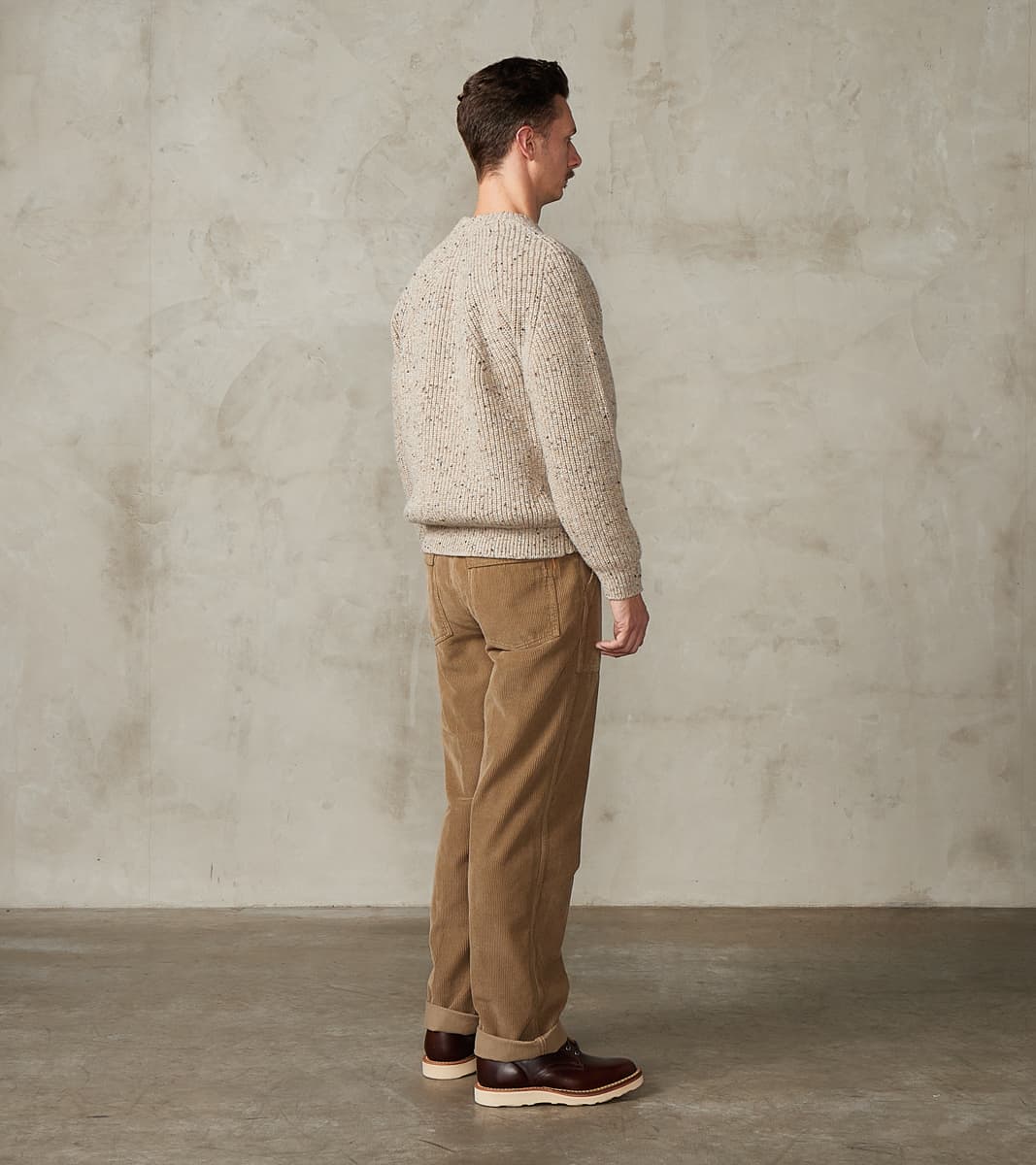 Signature Crew Neck Donegal Yarn Knit - Beige