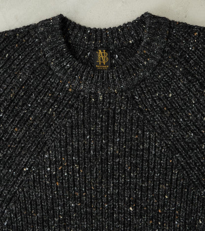 Signature Crew Neck Donegal Yarn Knit - Black