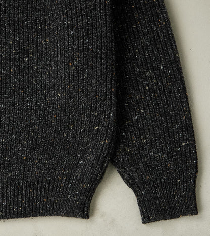 Signature Crew Neck Donegal Yarn Knit - Black