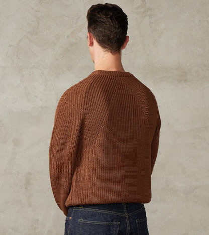 Signature Crew Neck Solid Wool Yarn Knit - Camel
