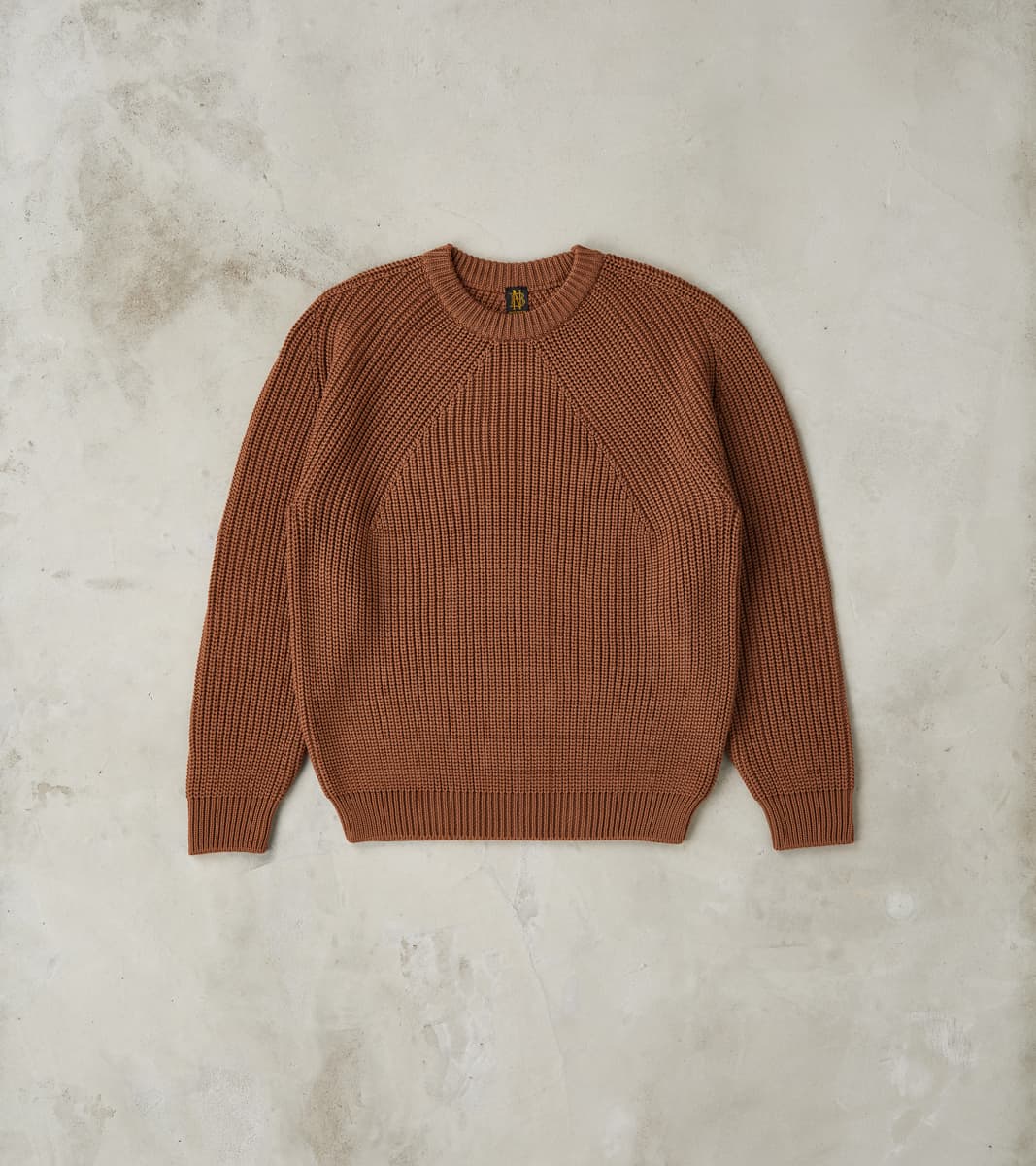 Batoner Signature Crew Neck Solid Wool Yarn Knit - Camel