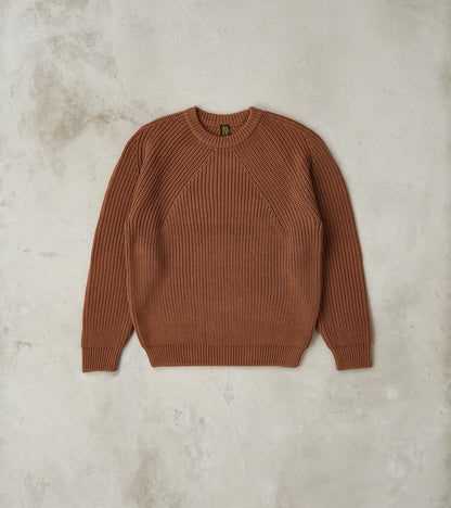 Batoner Signature Crew Neck Solid Wool Yarn Knit - Camel