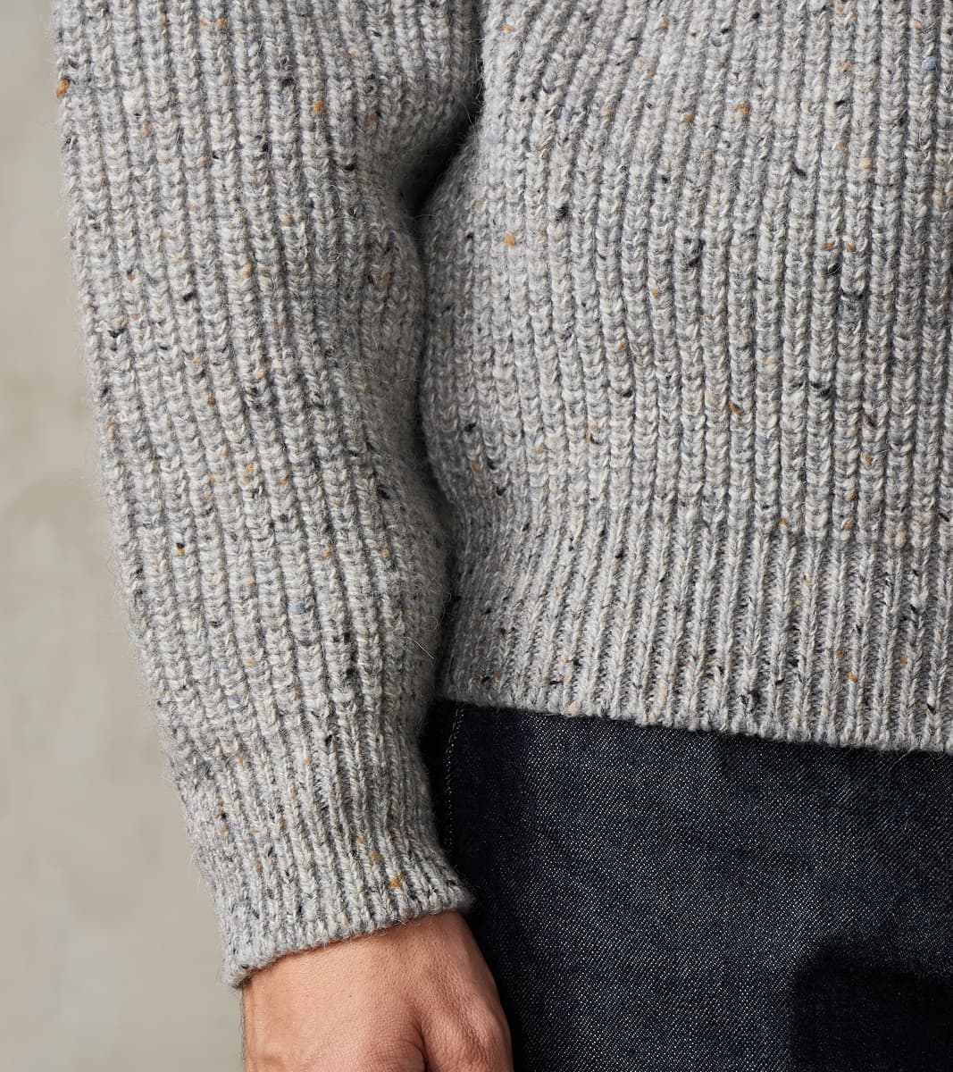 Signature Crew Neck Donegal Yarn Knit - Grey