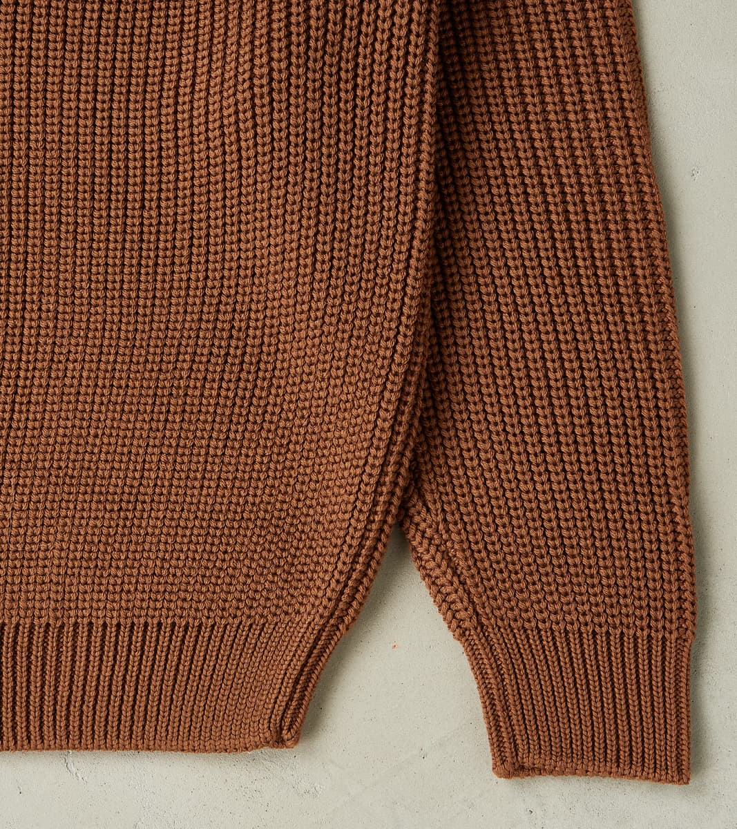 Signature Crew Neck Solid Wool Yarn Knit - Camel